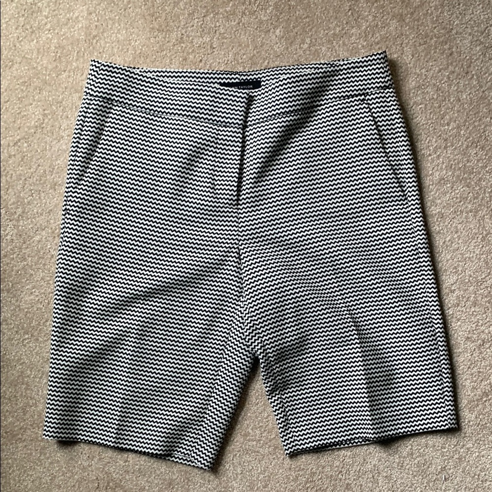 Ann Taylor Black and White Bermuda Shorts